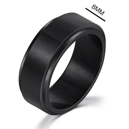 Black Stainless Steel Fidget Anxiety Ring