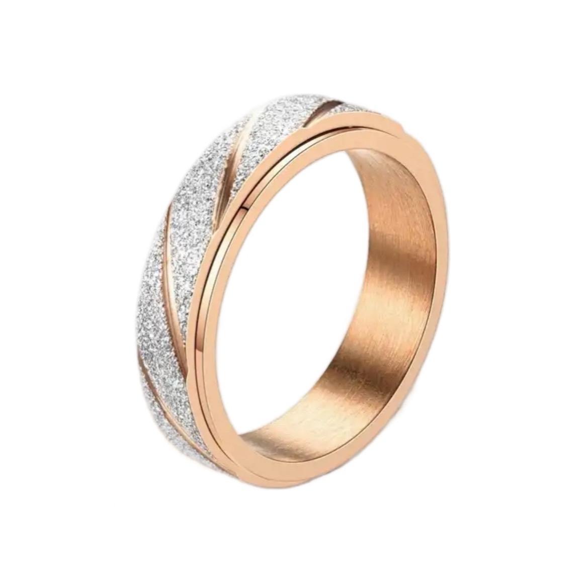 Rose Gold Stainless Steel Anxiety Ring Fidgets Spinner