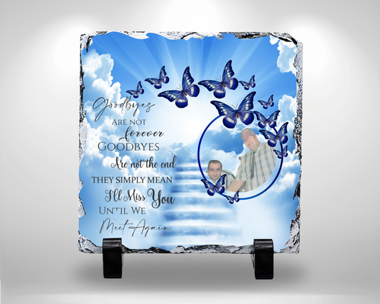 20 cm Memorial Slate Goodbyes Design