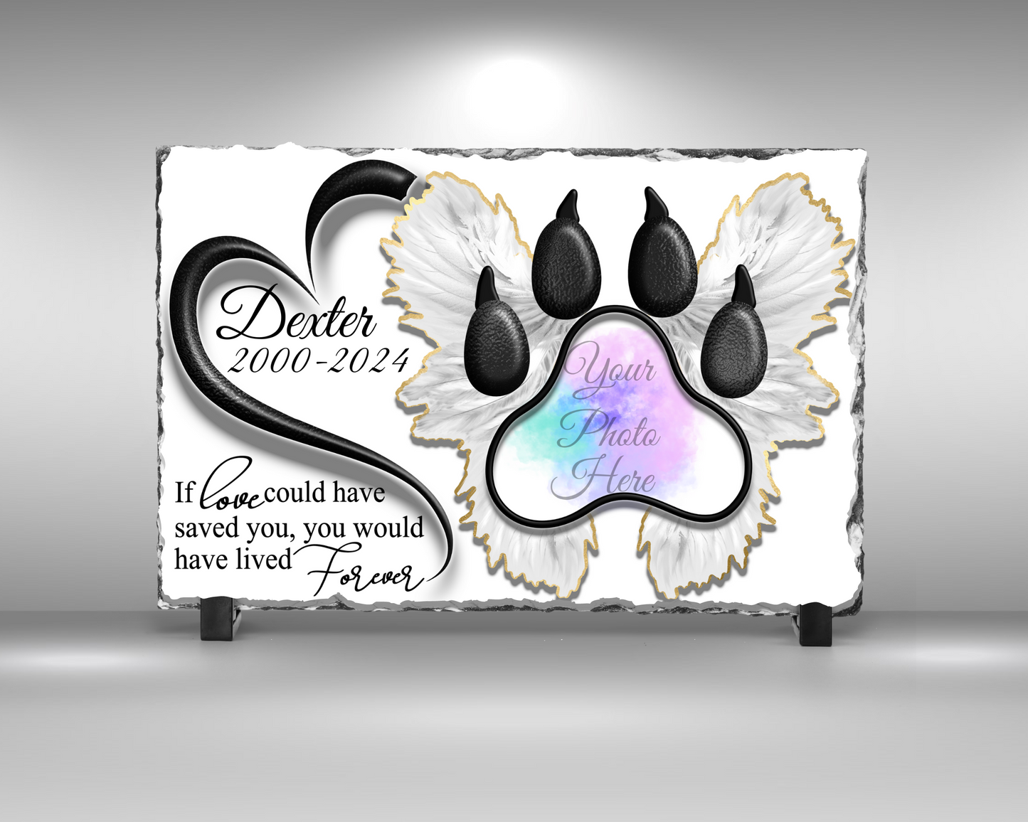 Pet memorial Slate 15 cm x 20 cm