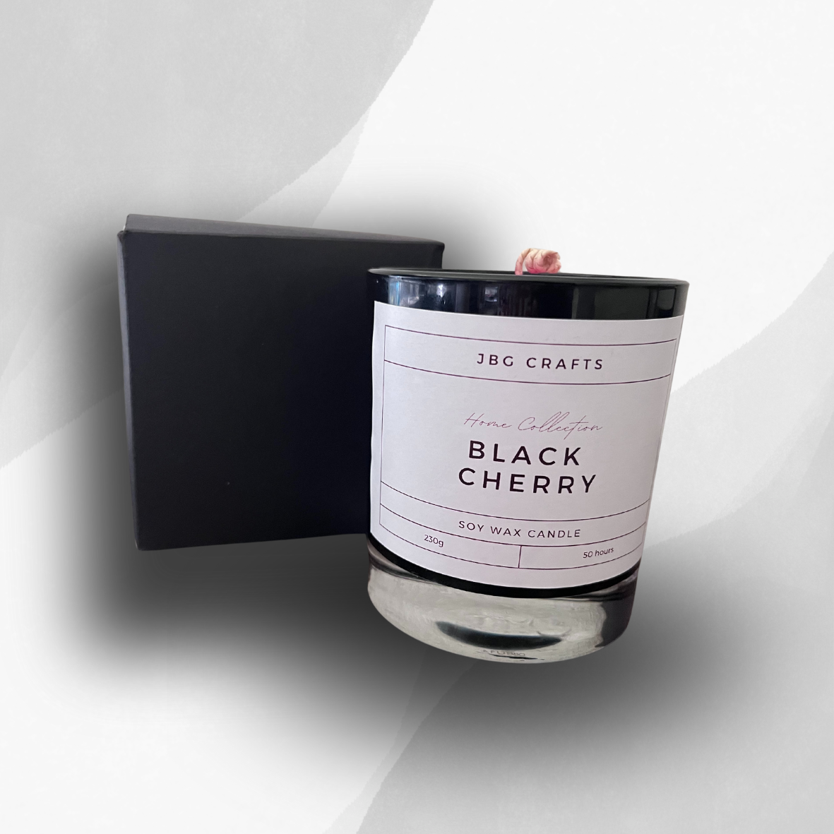 Black Cherry Scented Soy Wax Candle