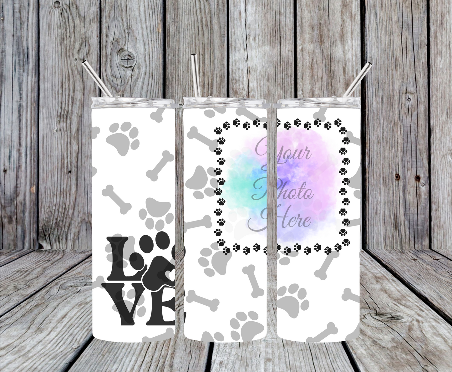 20oz Custom Tumbler With Dog Design