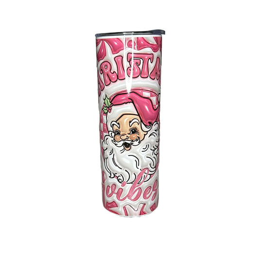 20 oz Skinny Tumbler Christmas Vibes Drinkware Flasks