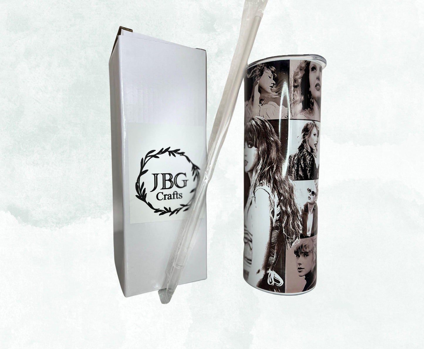 20oz Skinny Tumbler Taylor Swift black/white design