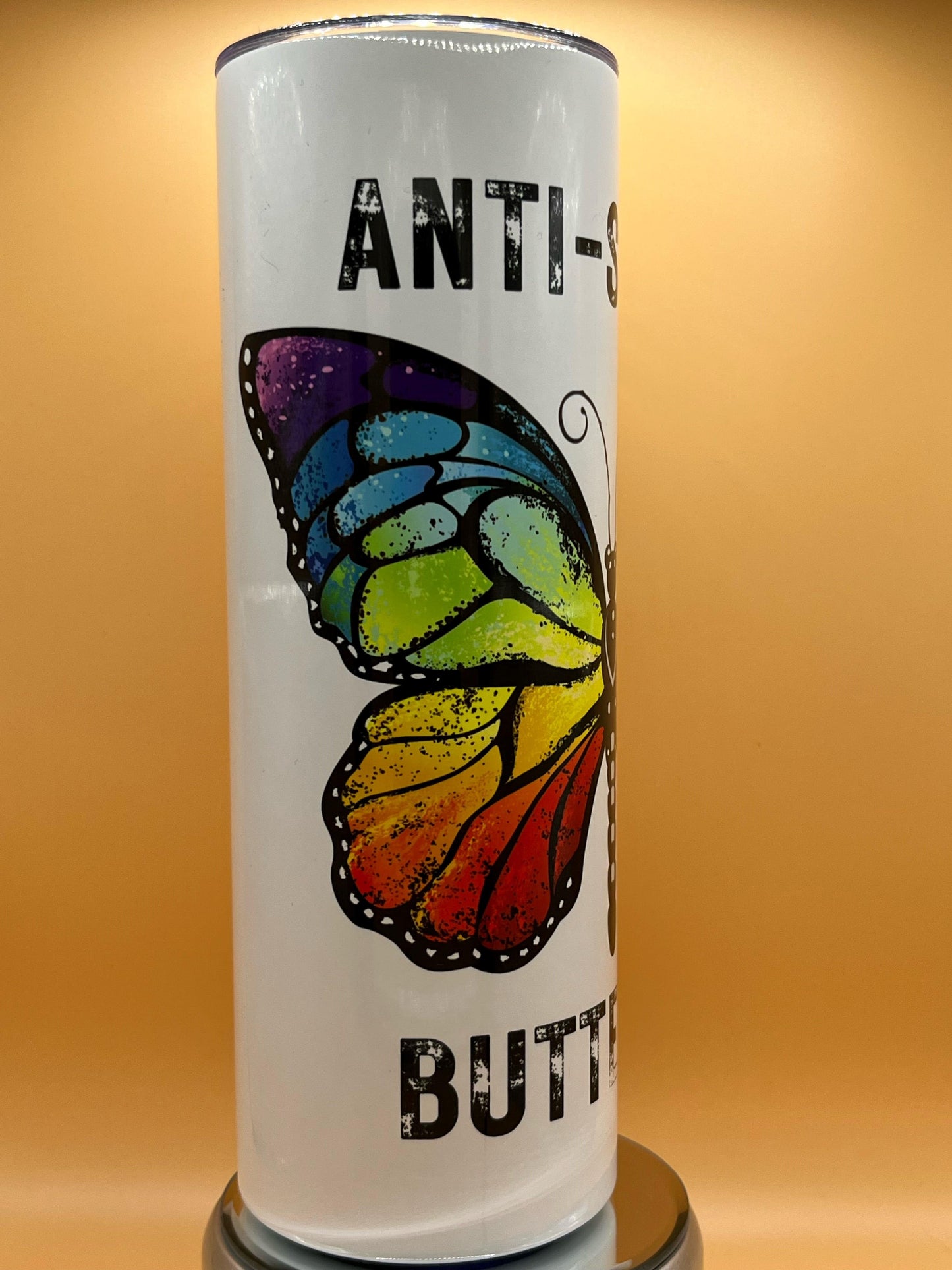 20 oz Skinny Tumbler Anti-Social Butterfly Drinkware Flasks