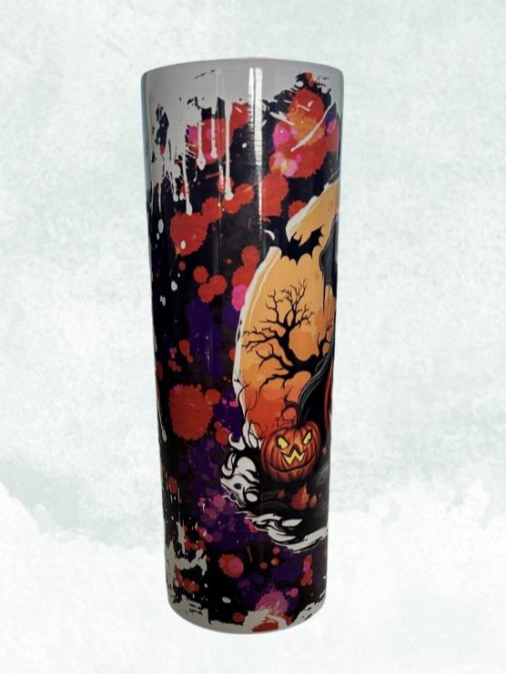 20 oz Skinny Tumbler Halloween Pumpkin Design Bottle Drinkware