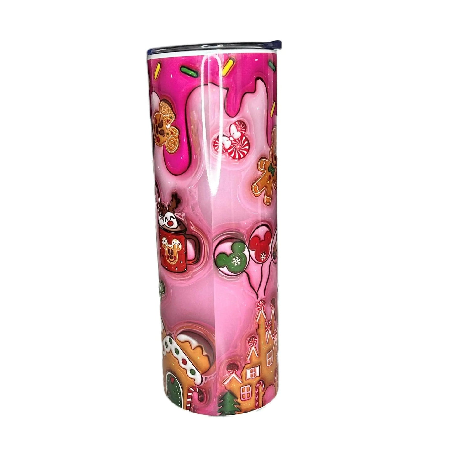 20 oz Skinny Tumbler Pink Wonderful Time Of The Year Bottle Drinkware