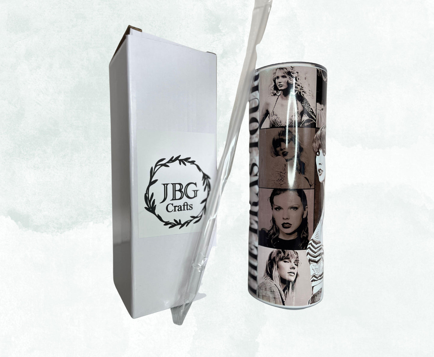 20oz Skinny Tumbler Taylor Swift black/white design