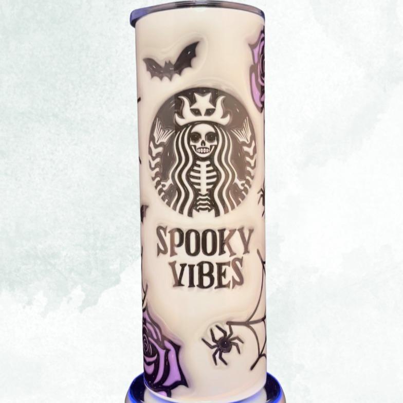 20 oz Skinny Tumbler Spooky Vibes Bottle Drinkware